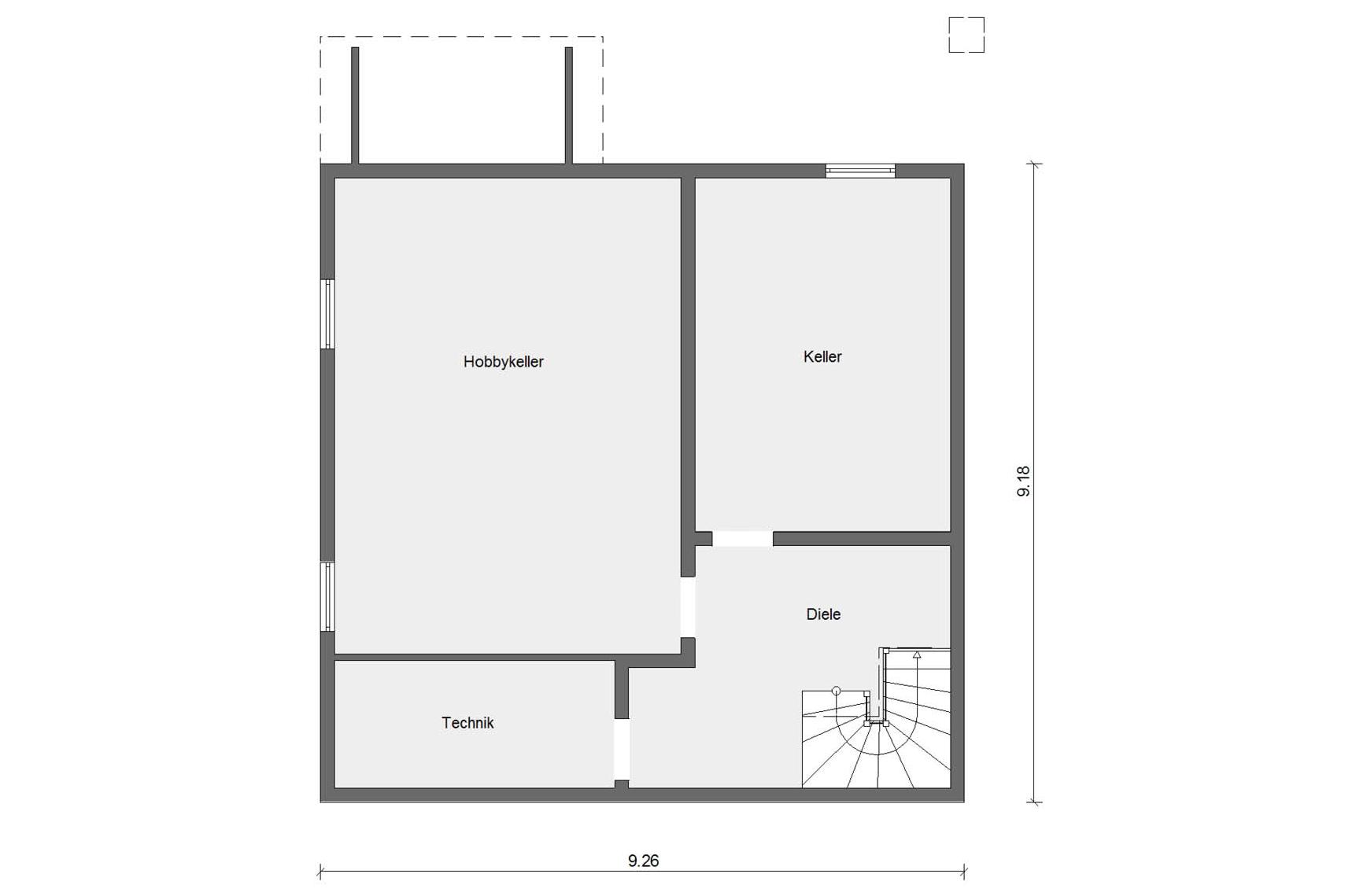 Grundriss Kellergeschoss E-15-158.3